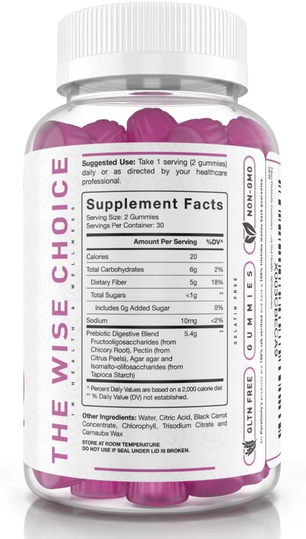 Fiber FOS Inulin Gummies – Chicory 60 Vegan