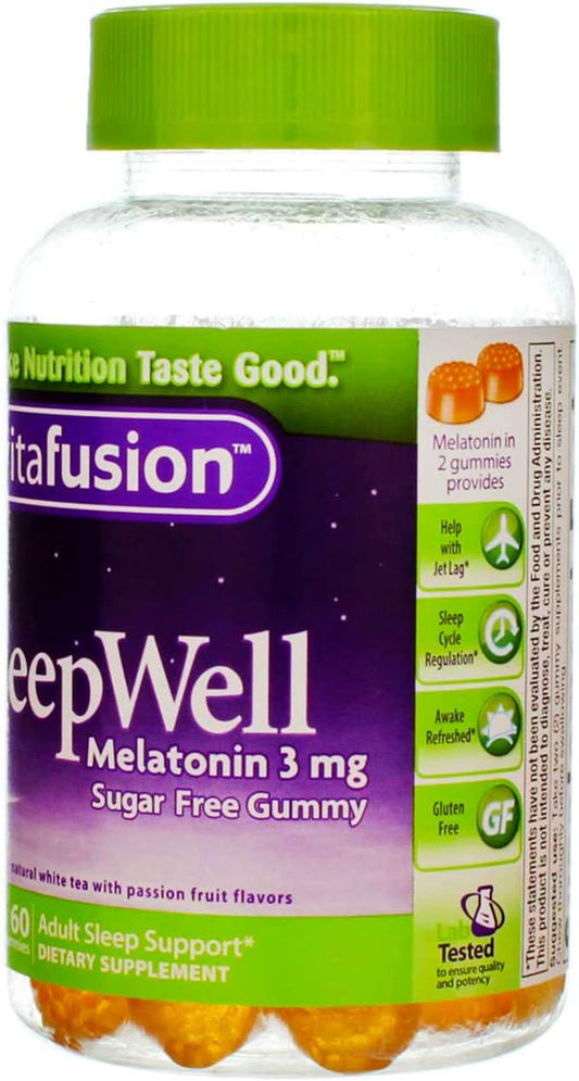 Vitafusion Sleep Well Melatonin Gummies Sugar Free, 60 Each (3 Pack)