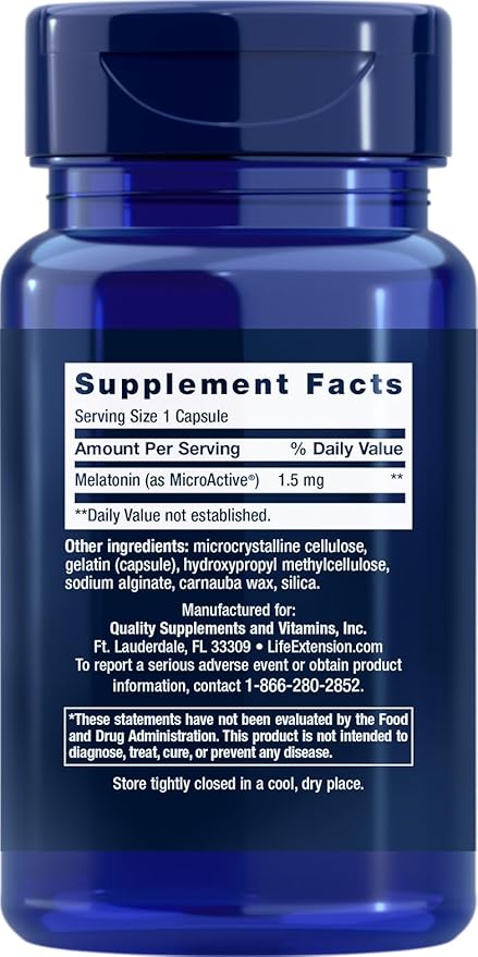 Life Extension Melatonin IR/XR, 1.5 mg, 60 Capsules