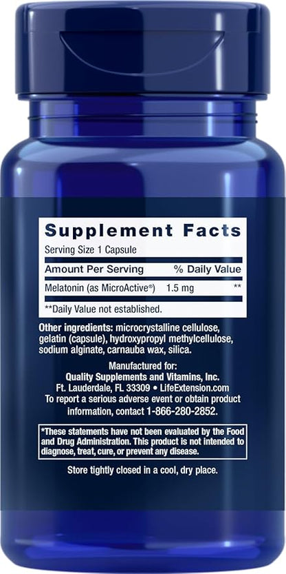 Life Extension Melatonin IR/XR, 1.5 mg, 60 Capsules