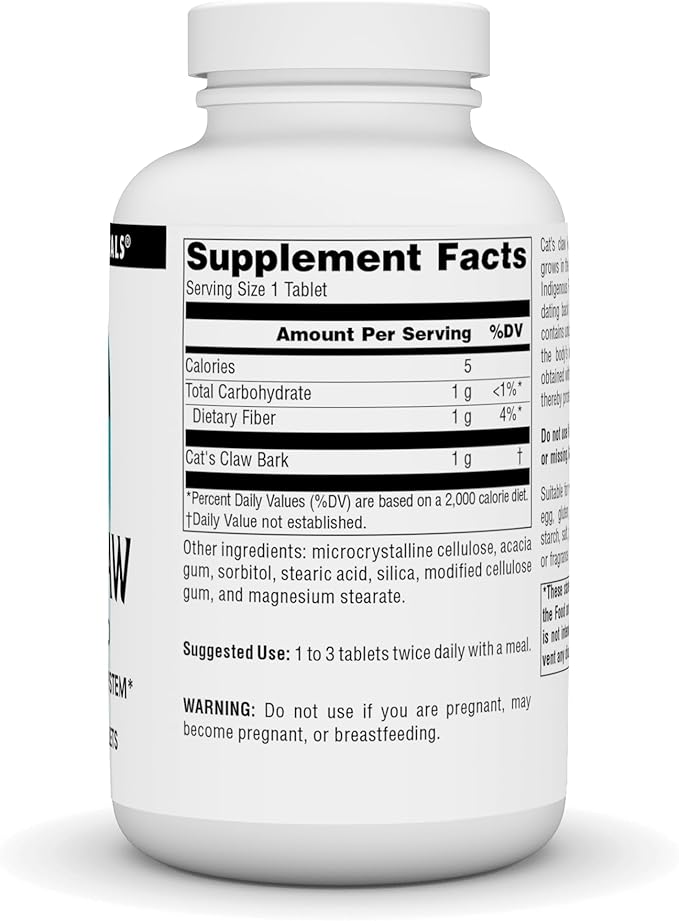 Source Naturals Cat's Claw Bark Una 1000 mg 120 Tablets