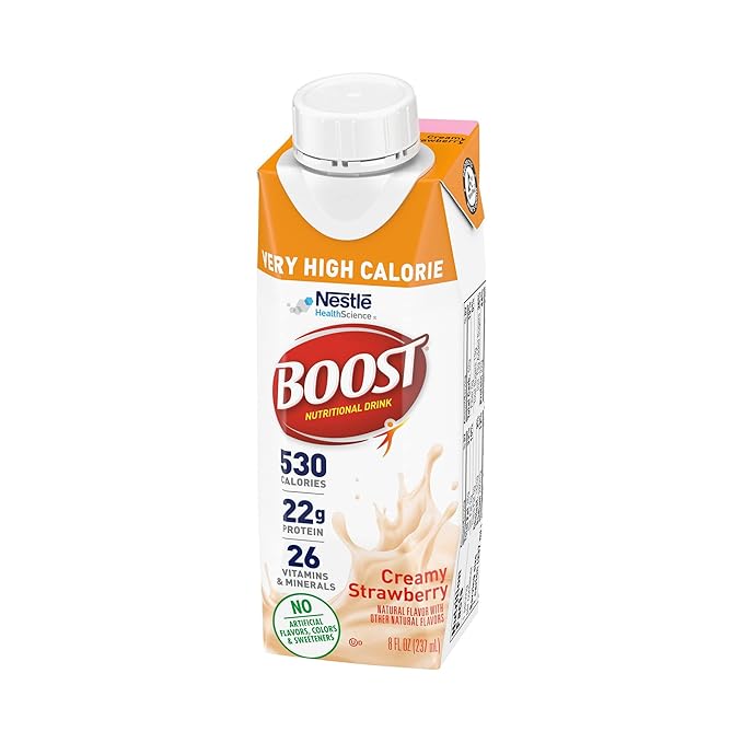 Boost Very High Calorie Strawberry Nutritional 22g Protein, 530 Nutrient 8 Fl 24)