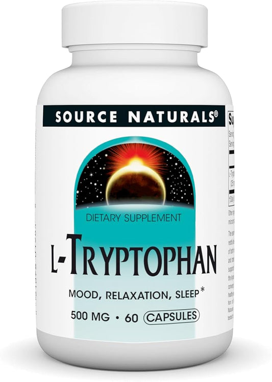 Source Naturals L-Tryptophan, for Mood, Relaxation, 500mg - 60 Capsules
