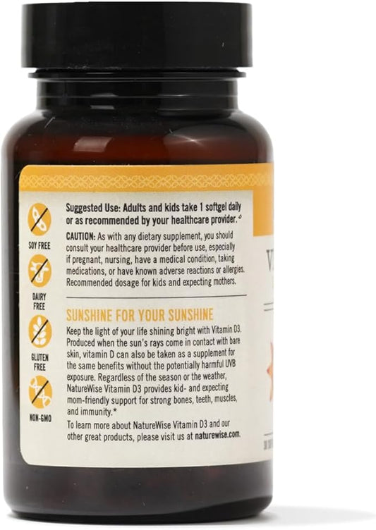 NatureWise Vitamin D3 1000iu (25 mcg) 1 Month 30 Count