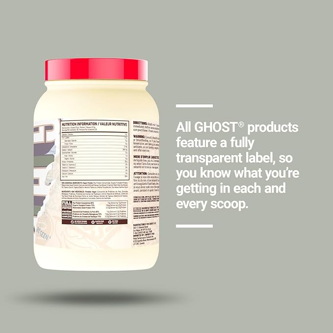 GHOST Vegan Protein Powder, Banana Pancake Batter 2lb, 20g 20g of