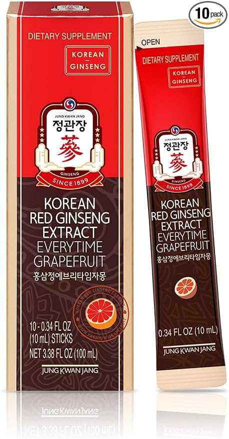 JungKwanJang Grapefruit Flavored Korean Red Ginseng 10 Packs