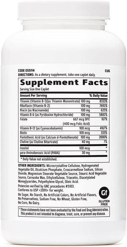 GNC Vitamin B Complex 100 Supplement, Supports Energy, Metabolism and Immune Function, 250 Servings