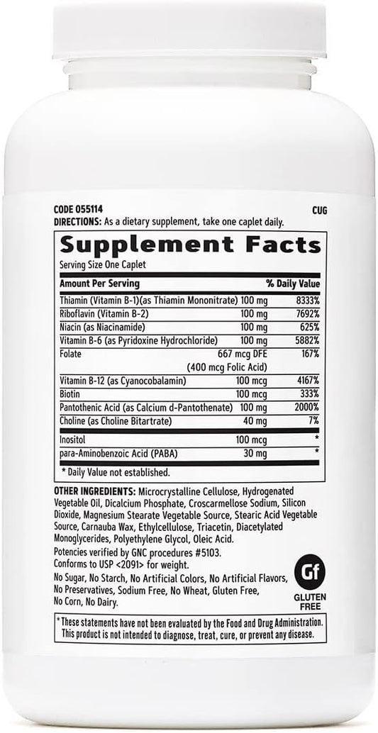 GNC Vitamin B Complex 100 Supplement, Supports Energy, Metabolism and Immune Function, 250 Servings