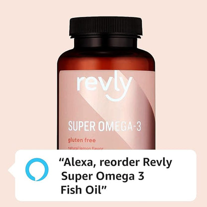 Amazon Brand - Revly Super Omega-3 3-Fatty Acids 90 Softgels (1280 mg 2 Softgels)