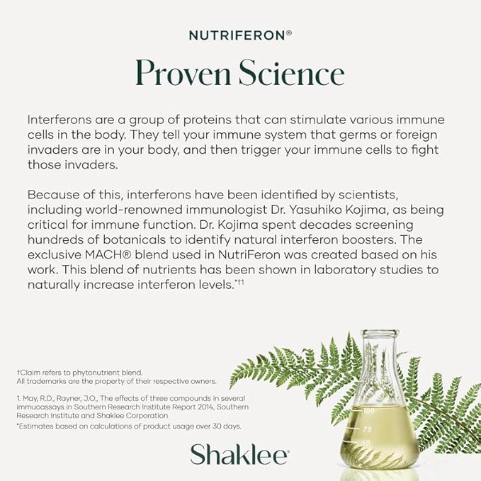 Shaklee - NutriFeron® Immune-Boosting Botanical Blend - Developed by Renowned Immunologist - Promotes Healthy Immune Function with Interferon-Boosting Ingredients - Contains Zinc - 60 Caplets