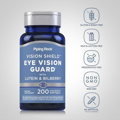 Piping Rock Lutein and Zeaxanthin Supplements 200 Softgels