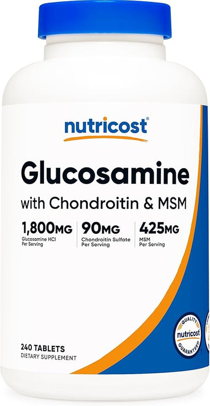 Nutricost Glucosamine 1800mg with Chondroitin & 240 Tablets, 120 Servings