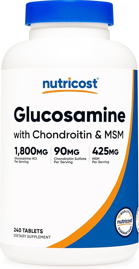 Nutricost Glucosamine 1800mg with Chondroitin & 240 Tablets, 120 Servings