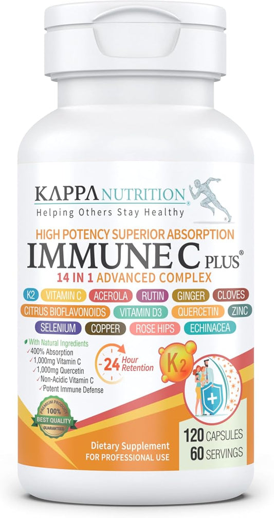 (120 Capsules), Quercetin 1,000mg, Vitamin C 1,000mg, Zinc 50mg, Vitamin D3 5,000iu, 5,000iu, Selenium, 14 in 1 Immune
