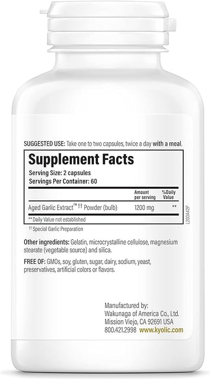 Kyolic Aged Garlic Extract Formula 200, 120 Capsules