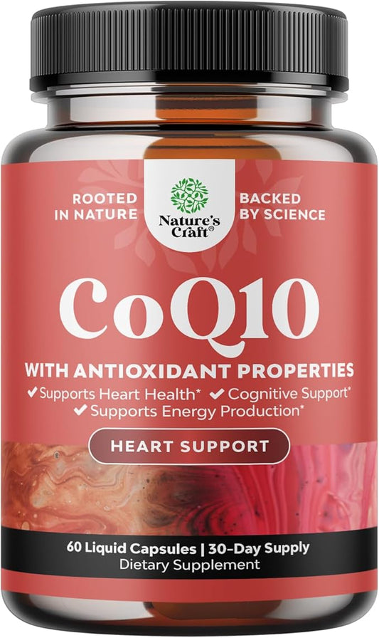 CoQ10 200mg per Serving Liquid Capsules Supplement Q10 200mg 200mg per Q10 Supplement