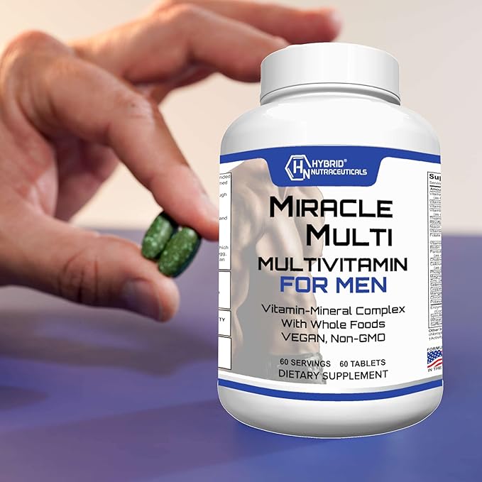 Performance Blend, Best Multivitamin for Men, Vitamin and Mineral Supplement with Probiotics, Superfood Enzyme Blend for Optimized Heart, Prostate, Stamina, Energy, Non-GMO, 60 Day Supply