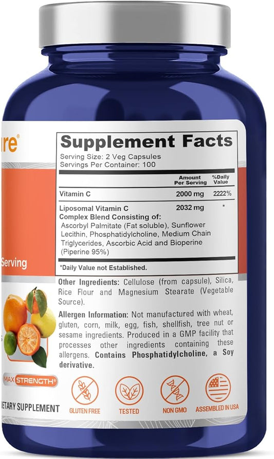 NusaPure Liposomal Vitamin C 2032mg 200 Veggie