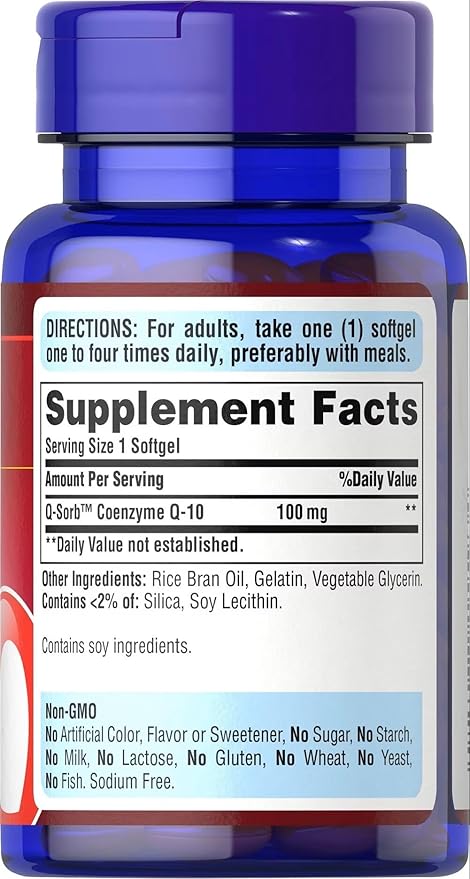 Q-Sorb CoQ10 50mg, Contributes to Heart Wellness,100 Softgels