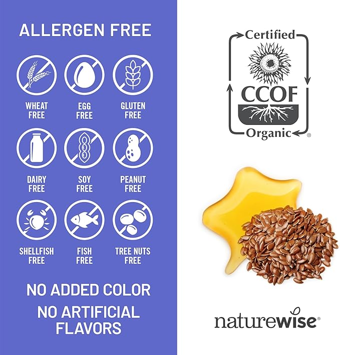 NatureWise Flaxseed Oil 1200 mg, Fish Free Omega 3 6 9 with 720mg ALA, Dietary Supplement for Heart Health Support - Organic, Cold Pressed, Non-GMO - 60 Softgels[2-Month Supply]