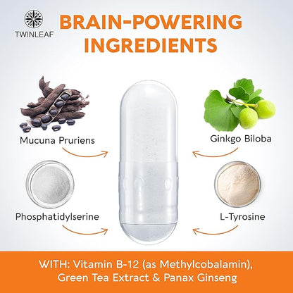 Dopamine Brain Support Supplement, 1000 mg Blend B12 and 60 Capsules