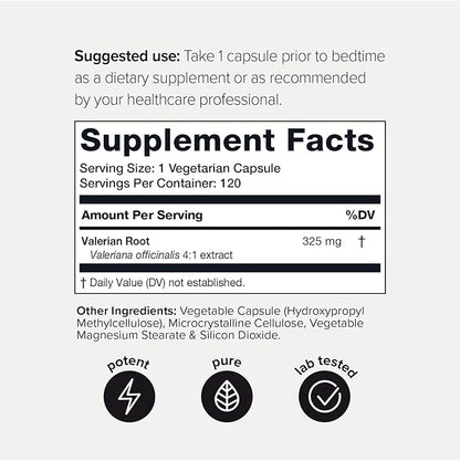 Toniiq Ultra High Strength Valerian Root Capsules 1,300mg 4X 4X Concentrated 120 Capsules