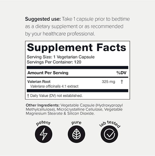 Toniiq Ultra High Strength Valerian Root Capsules 1,300mg 4X 4X Concentrated 120 Capsules