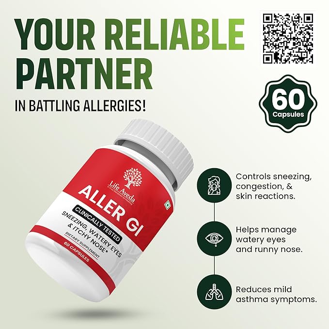 Aller-GI, Natural Ayurvedic Medicine for Runny 60 Vegetarian (2 Month 500mg per