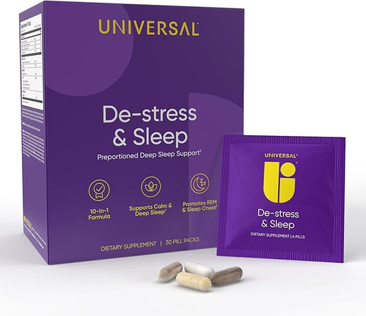 De-stress & Sleep Daily Multivitamin Supplement, B6, Magnesium, (30 Pack)