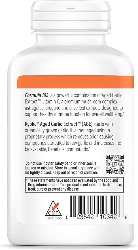 Kyolic Aged Garlic Extract Formula 103 200 Capsules
