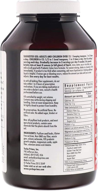 Yerba Prima Prebiotic Colon Care Formula 12 Ounce