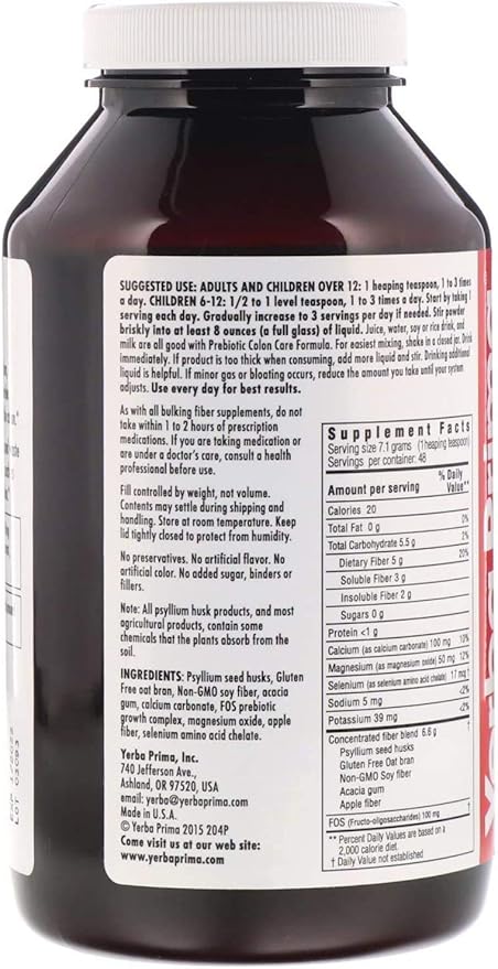Yerba Prima Prebiotic Colon Care Formula 12 Ounce