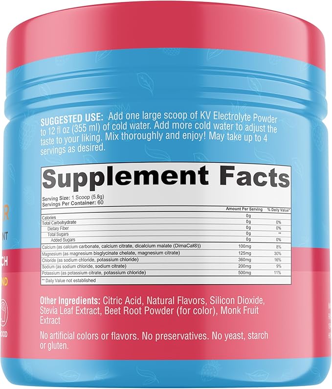Keto Vitals Keto Electrolytes Powder | Keto-Friendly Electrolytes with Potassium, Magnesium, Sodium, Calcium | Keto Electrolytes Supplement Energy Drink Mix | Sugar-Free, Zero Calories, Zero Carbs
