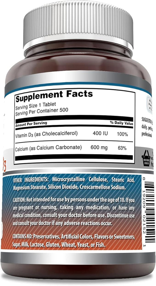 Amazing Formulas Calcium with Vitamin D3 500 Tablets