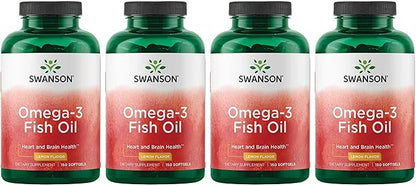 Swanson Omega 3 Fish Oil Supplement 180 mg 120 mg 150 Softgel (4 Pack)