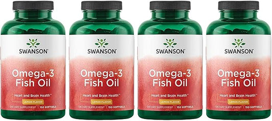 Swanson Omega 3 Fish Oil Supplement 180 mg 120 mg 150 Softgel (4 Pack)