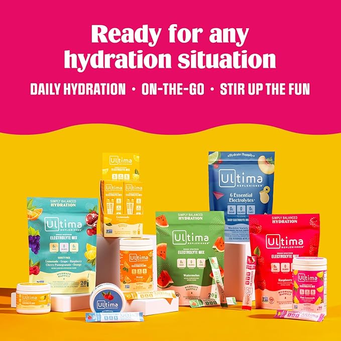 Ultima Replenisher Daily Electrolyte Powder Drink Mix – Mocktini Variety, 16 Stickpacks – Hydration Packets with 6 Key Electrolytes and Trace Minerals – Keto Friendly, Non-GMO and Sugar-Free