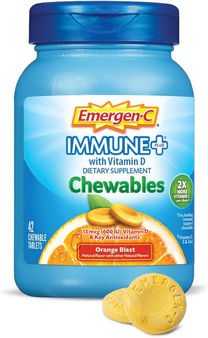 Emergen-C Immune+ Chewables 1000mg Vitamin C 42 Count