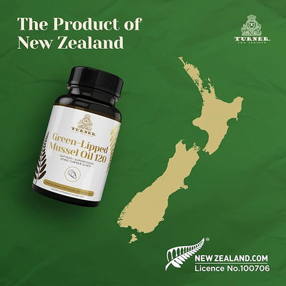 TURNER New Zealand Green Lipped Omega-3 53x Higher UAF1000+ Super 1 Bottle, 120 Softgels