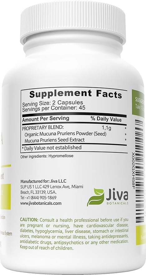 Organic Mucuna Pruriens Capsules- Velvet Beans 90 Capsules