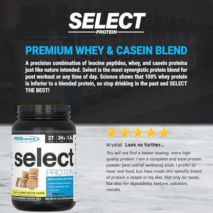 PEScience Select Protein, Peanut Butter Cookie, 27 Servings, 31 oz