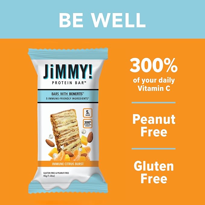 JiMMY! Protein Bar, Citrus Blast, Immune 12 Count