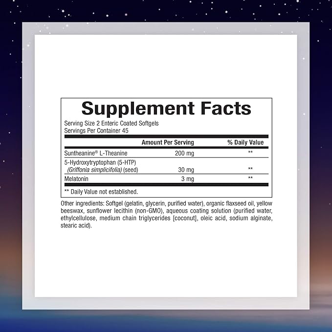 Stress-Relax Tranquil Sleep by Natural Factors, 5-HTP, Melatonin, 90 Softgels