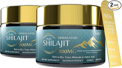 800MG Pure Shilajit Himalayan Resin, 2x50g 120 Day 5 in 1 Ayurvedic 85+ Minerals