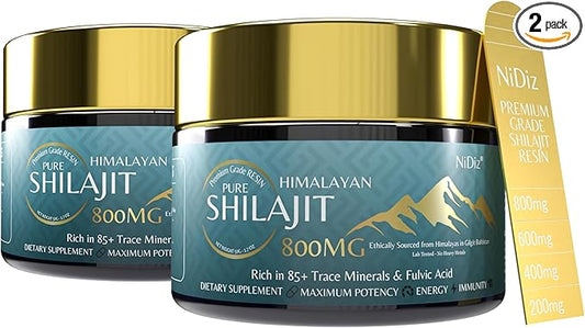 800MG Pure Shilajit Himalayan Resin, 2x50g 120 Day 5 in 1 Ayurvedic 85+ Minerals
