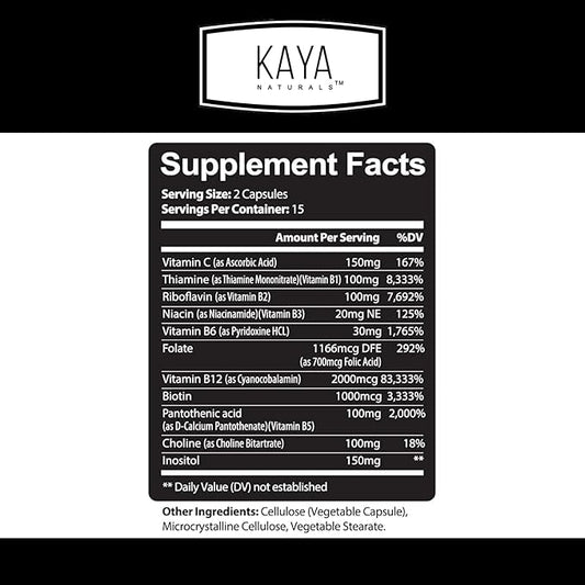 Kaya Naturals B-12 Complex 30 Capsules