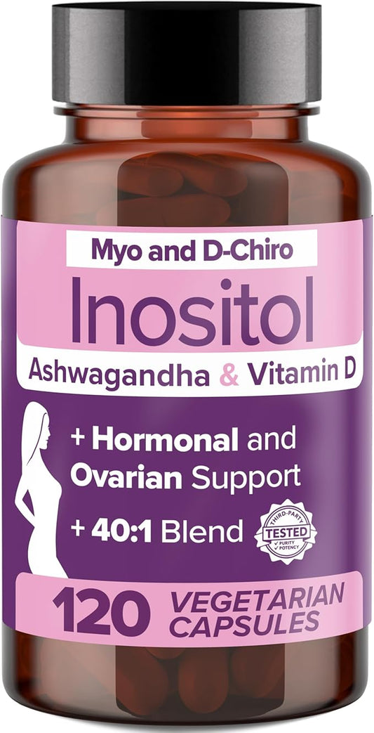 Intimate Rose Myo-Inositol & D-Chiro Inositol Supplement - Hormone Balance & Ovarian Support for Women - Ideal 40:1 Ratio, Vitamin D3 + Ashwagandha