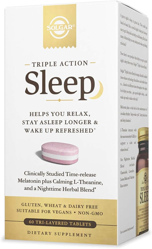 Solgar Triple Action Sleep, 60 Tri-Layer Tablets 60 Servings