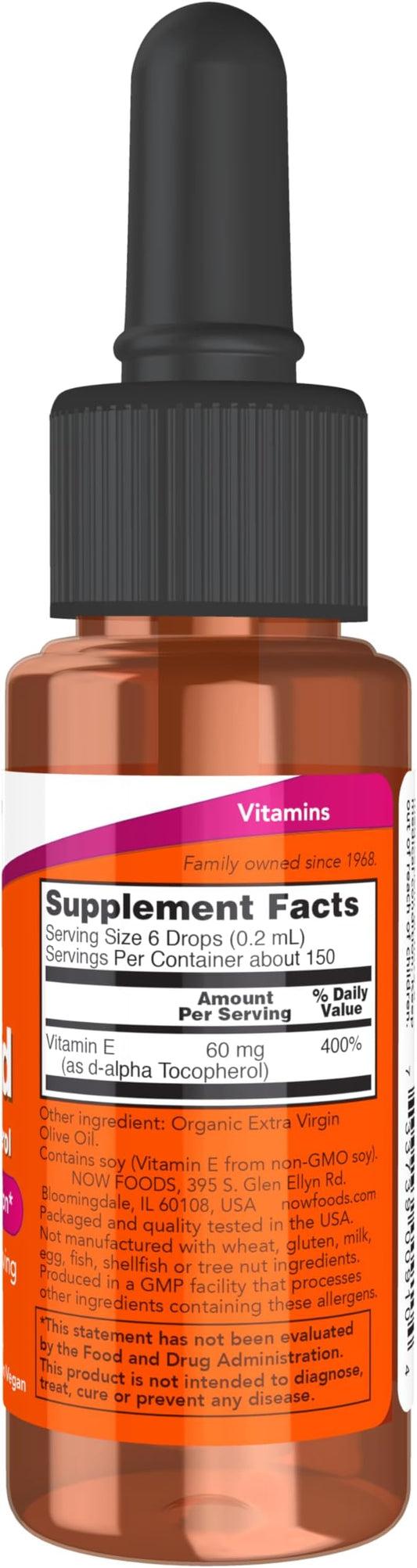 NOW Supplements, Natural Vitamin E Liquid 1-Ounce