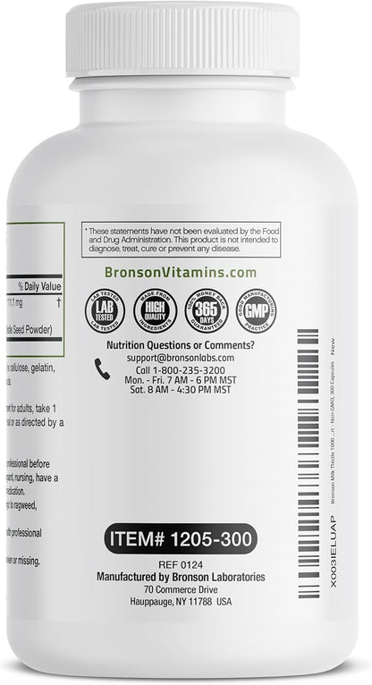 Bronson Milk Thistle 1000 MG Silybum 300 Capsules